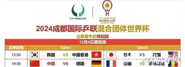 国际乒联混合团体世界杯铜牌赛：韩国VS德国